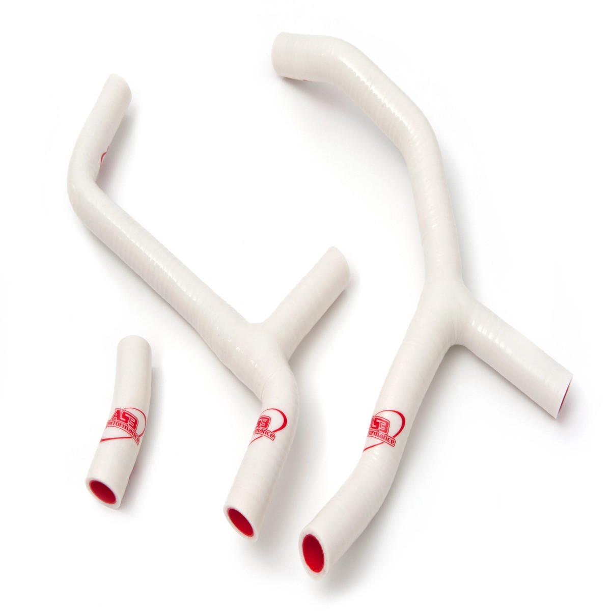 HONDA CRF 450 R 2009-2012 AS3 PERFORMANCE SILICONE RADIATOR HOSES (Y-KIT) WHITE