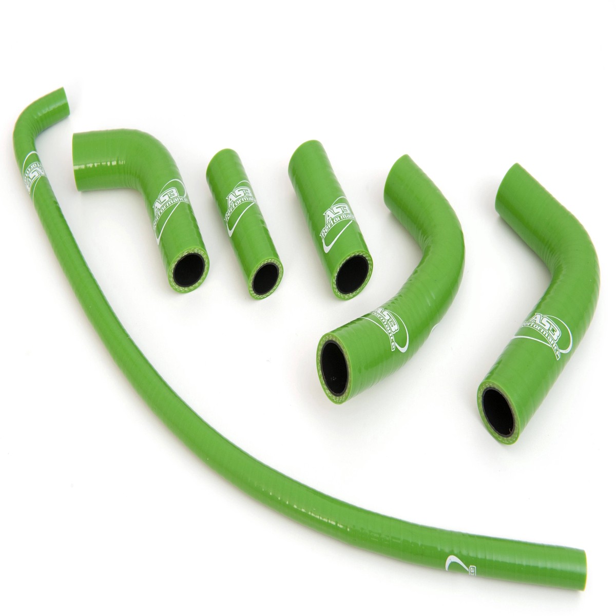 KAWASAKI 250 R NINJA 2008-2015 AS3 PERFORMANCE SILICONE RADIATOR HOSES GREEN
