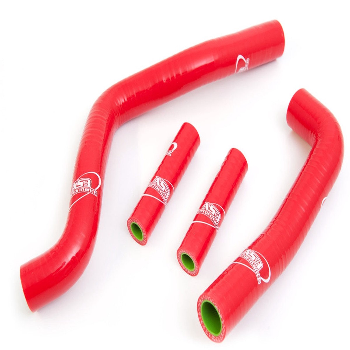 KAWASAKI KX 125 1994-2002 AS3 PERFORMANCE SILICONE RADIATOR HOSES RED