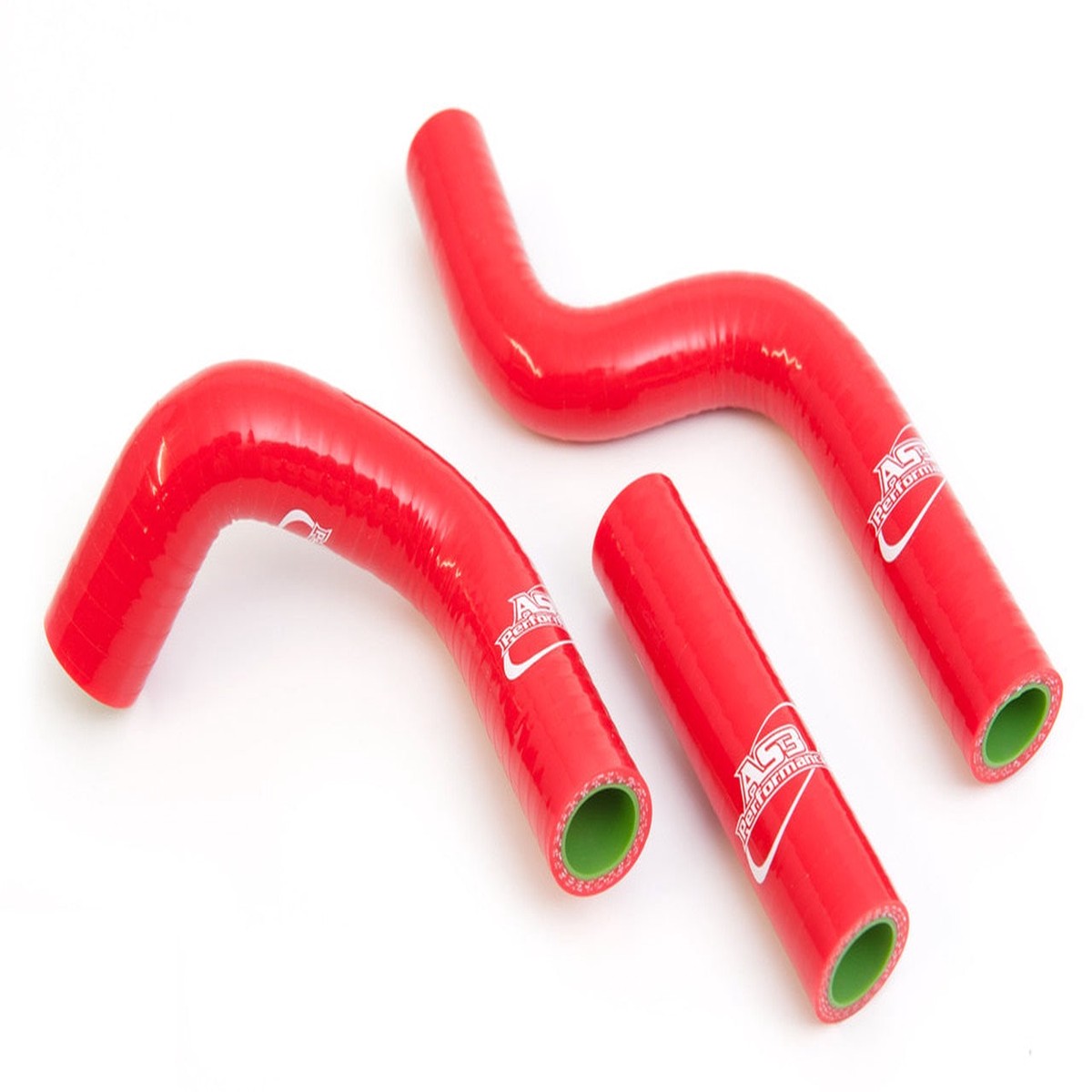 KAWASAKI KX 80 85 100 1998-2013 AS3 PERFORMANCE SILICONE RADIATOR HOSES RED