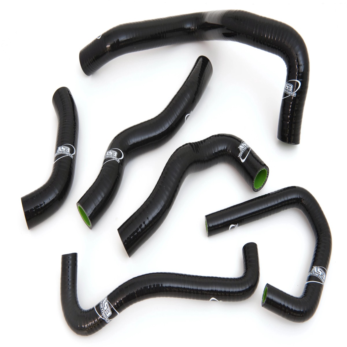 KAWASAKI ZX6R 2009-2021 AS3 PERFORMANCE SILICONE RADIATOR HOSES BLACK