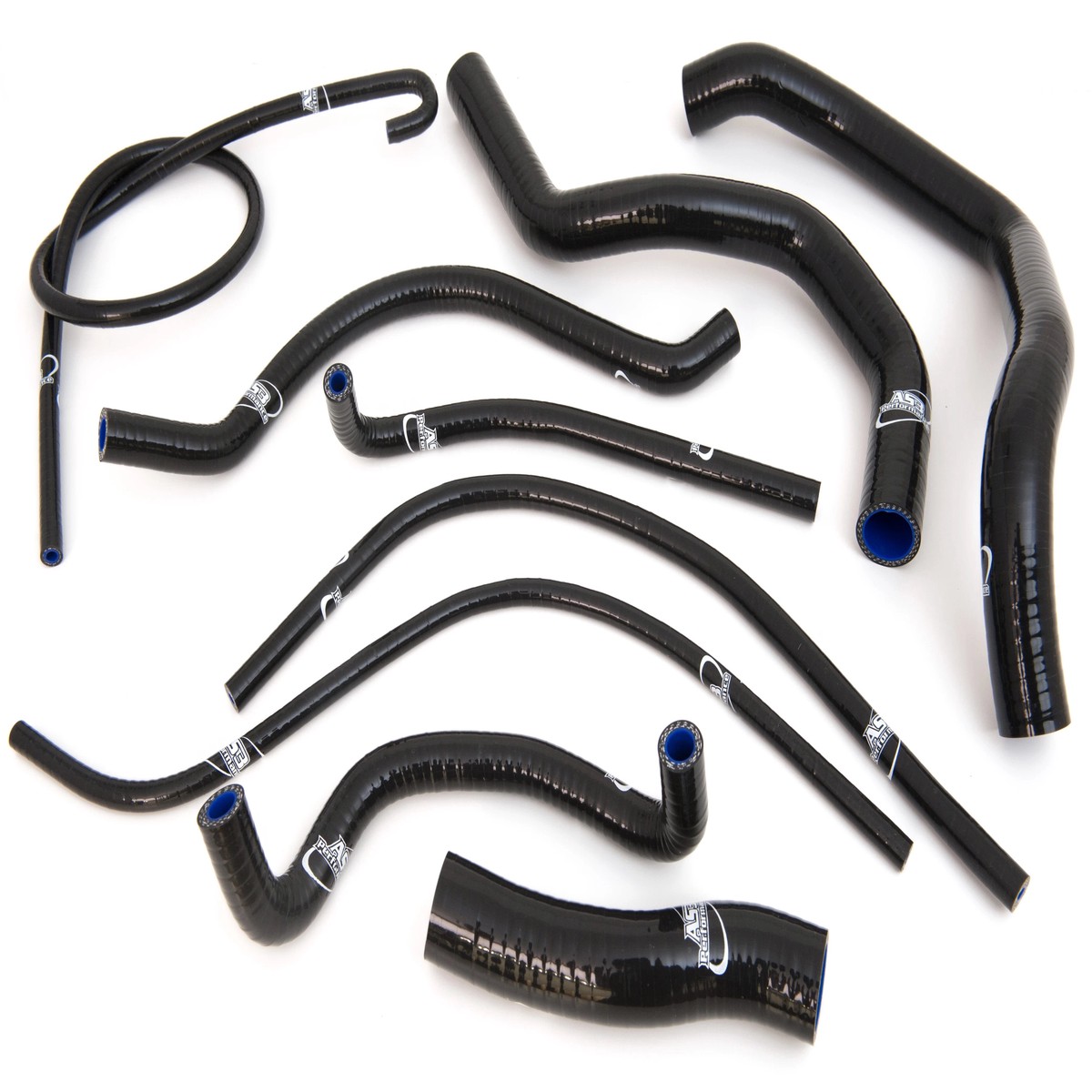 SUZUKI GSXR 600 750 2000-2003 AS3 PERFORMANCE SILICONE RADIATOR HOSES BLACK