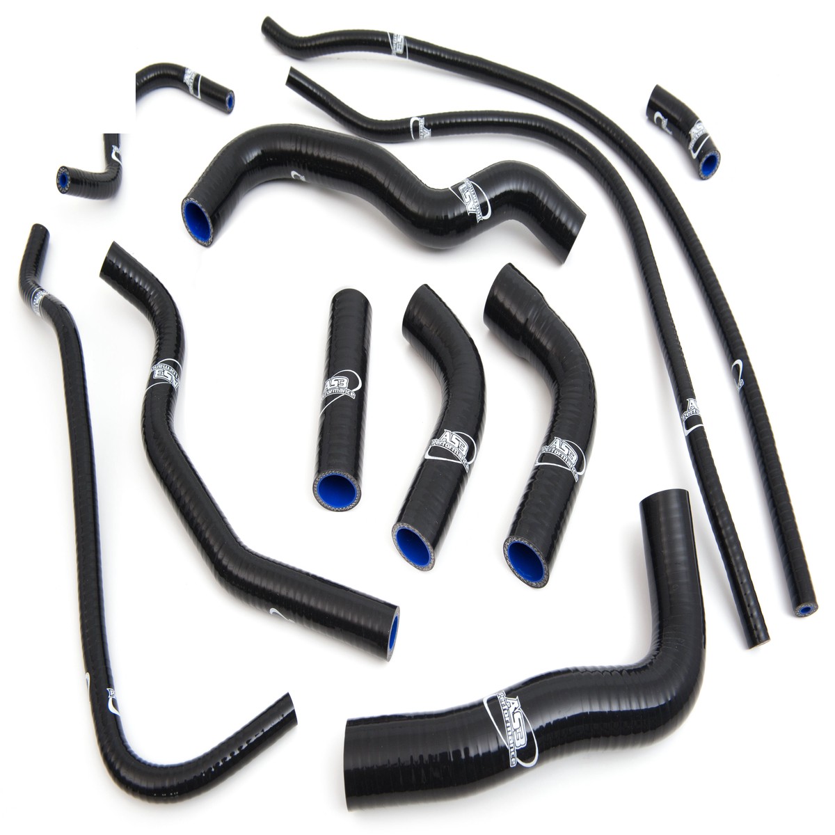 YAMAHA R6 5SL 2003-2005 AS3 PERFORMANCE SILICONE RADIATOR HOSES BLACK