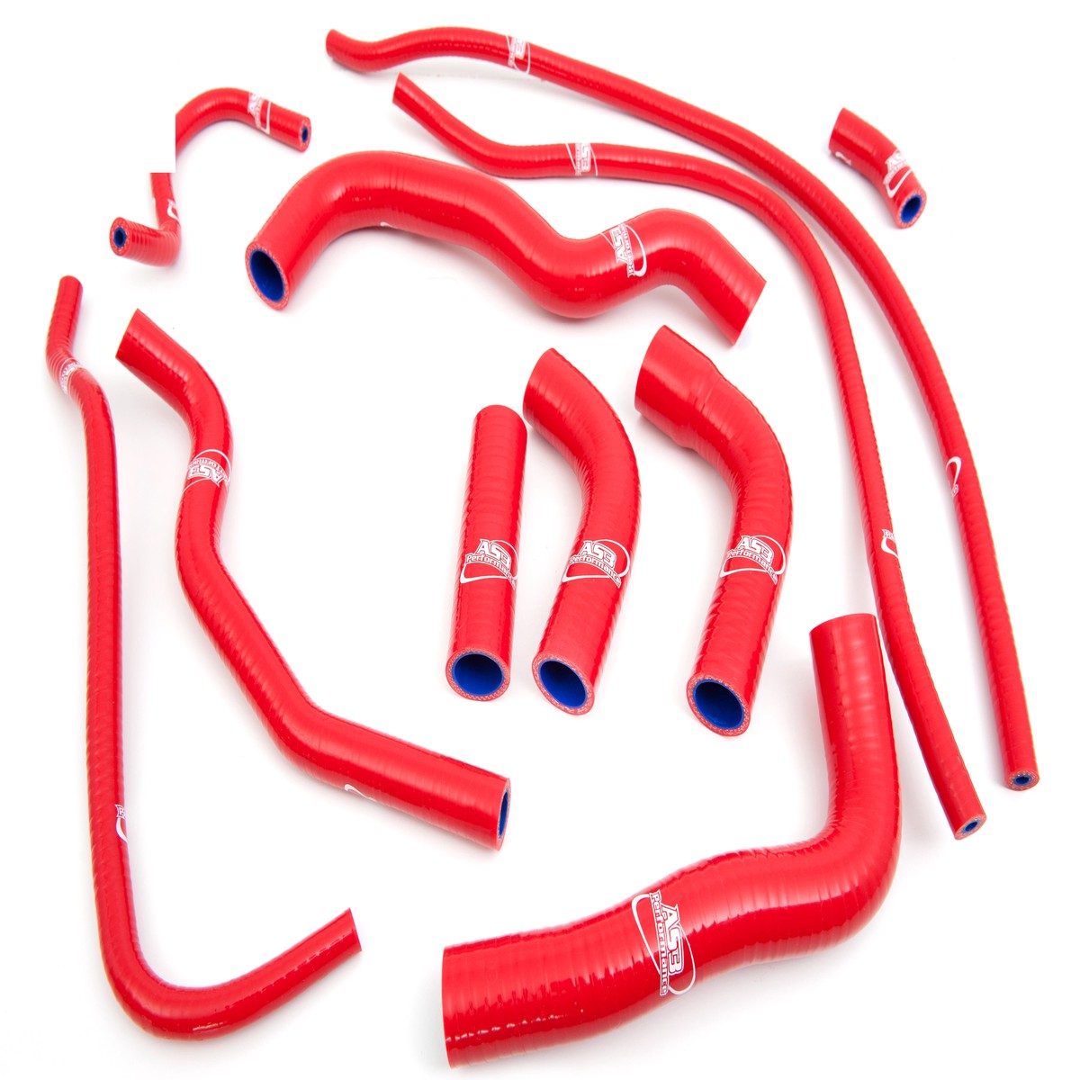 YAMAHA R6 5SL 2003-2005 AS3 PERFORMANCE SILICONE RADIATOR HOSES RED