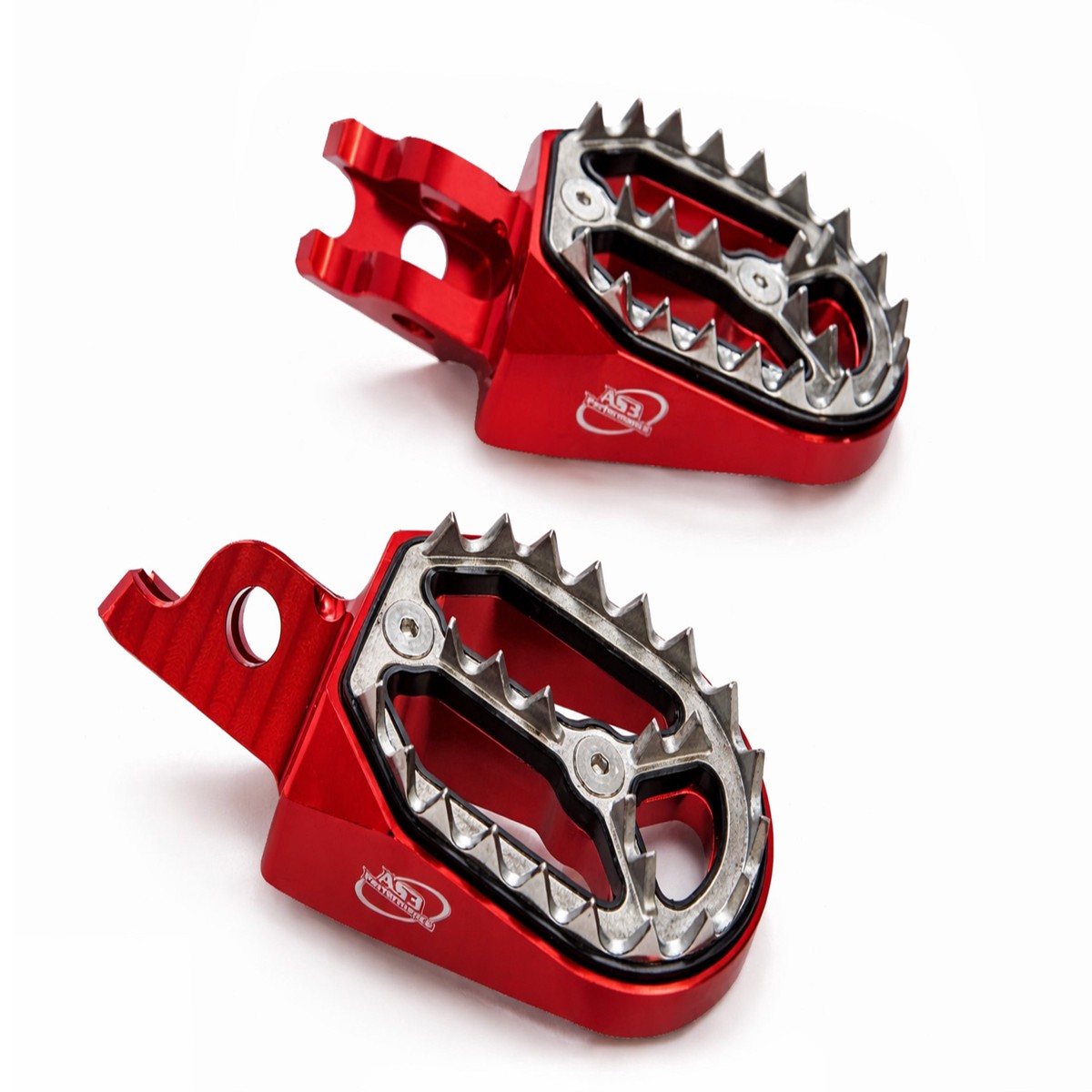 HONDA CR 125 250 2002-2008 CRF 150 250 450 2002-2025 AS3 FACTORY SERIES WIDE FOOT PEGS RED