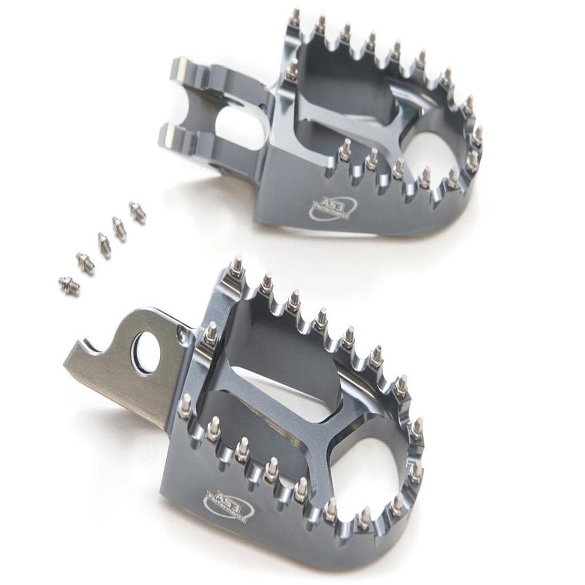 HONDA CR 125 250 2002-2008 CRF 150 250 450 2002-2025 AS3 RACING SERIES WIDE FOOT PEGS GREY