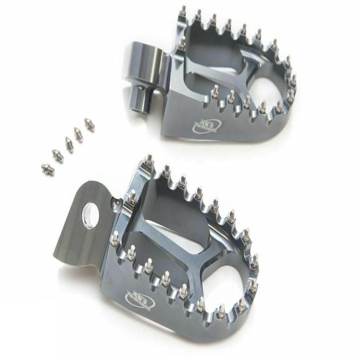 GAS GAS EC 125 200 250 300 1997-2017 AS3 RACING SERIES WIDE FOOT PEGS GREY
