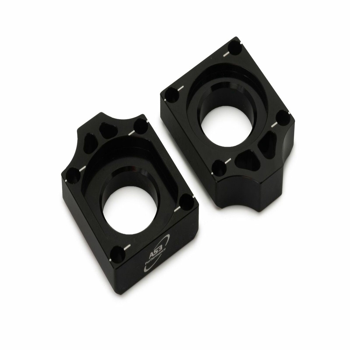 SUZUKI RM 125 250 2002-2008 AS3 CHAIN ADJUSTER REAR AXLE BLOCKS BLACK