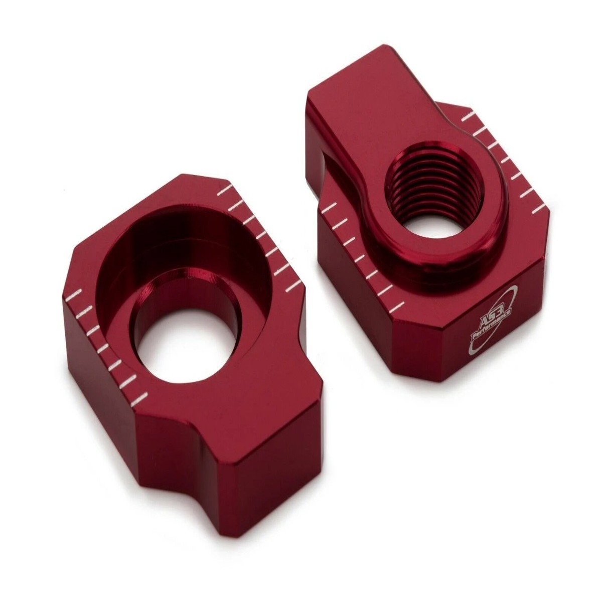 BETA 125 200 250 300 350 390 430 480 RR XTRAINER AS3 CHAIN ADJUSTER REAR AXLE BLOCKS RED