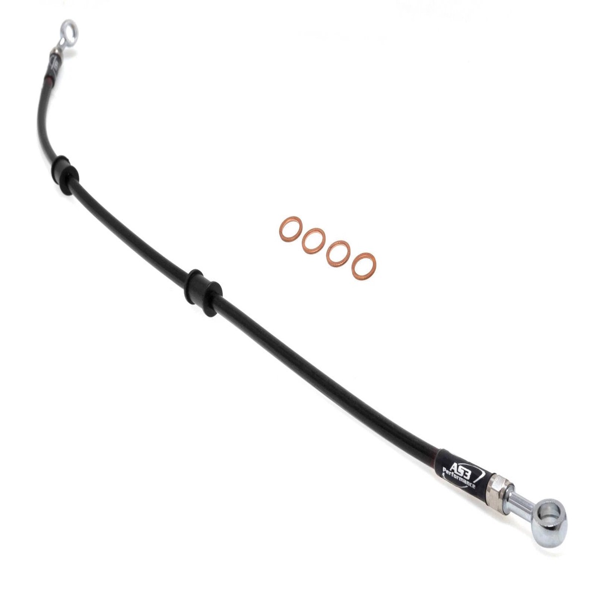 GAS GAS EC 125 200 250 300 2000-2020 AS3 VENHILL BRAIDED REAR BRAKE LINE HOSE BLACK