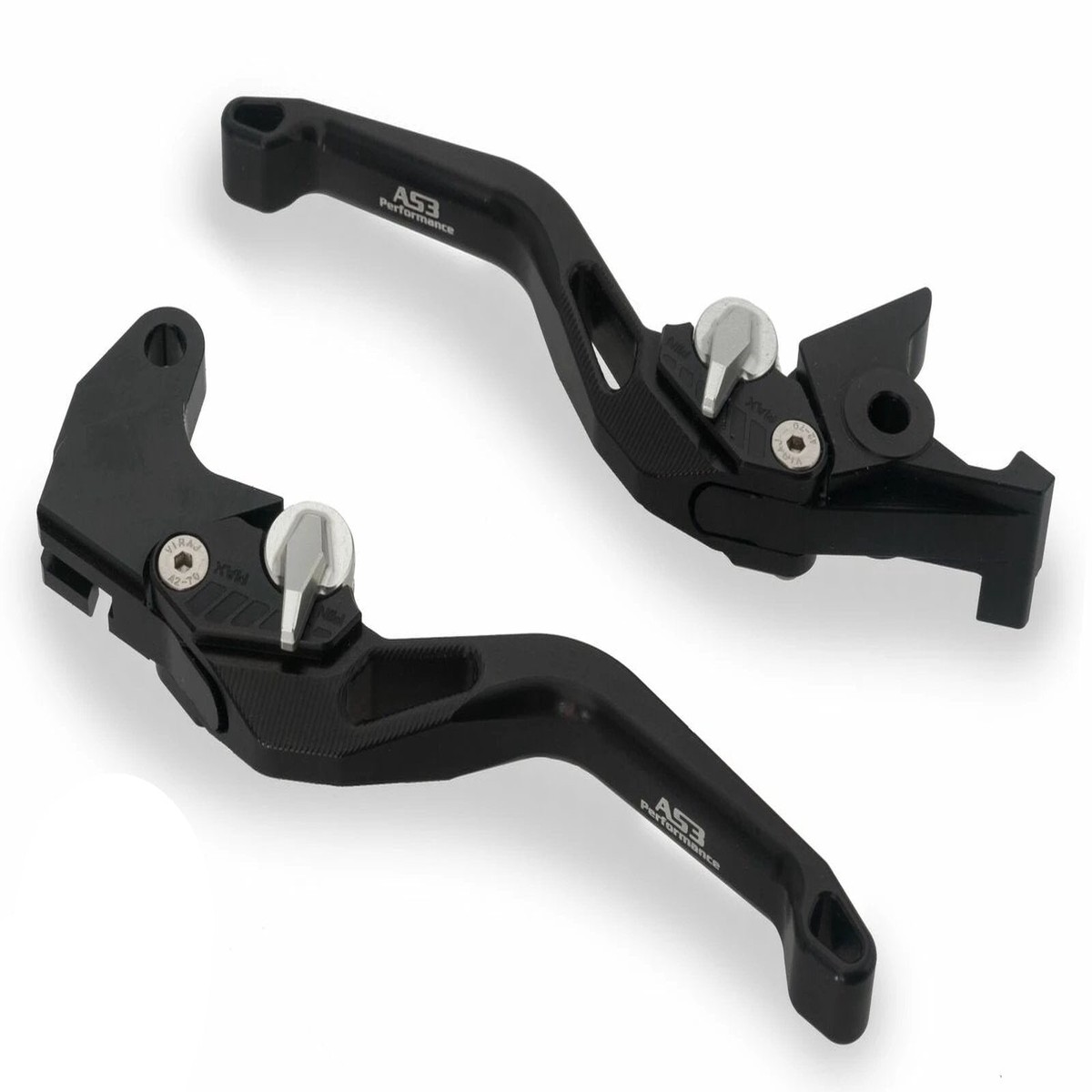 SUZUKI DL 650 V-STROM 2011-2019 AS3 ADJUSTABLE FRONT BRAKE CLUTCH LEVERS SHORT BLACK