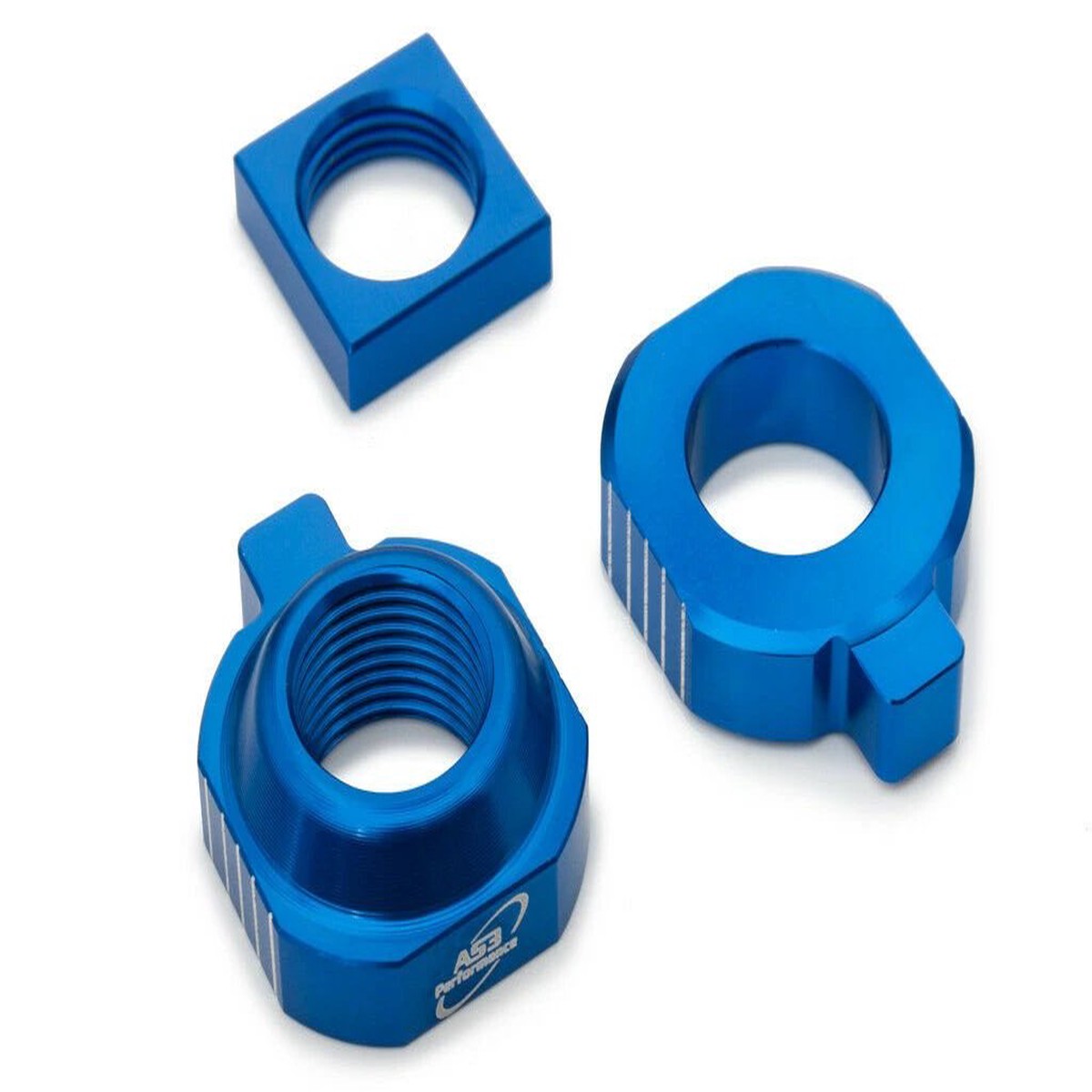 HUSQVARNA TC 85 2015-2024 AS3 CHAIN ADJUSTERS AXLE BLOCKS BLUE