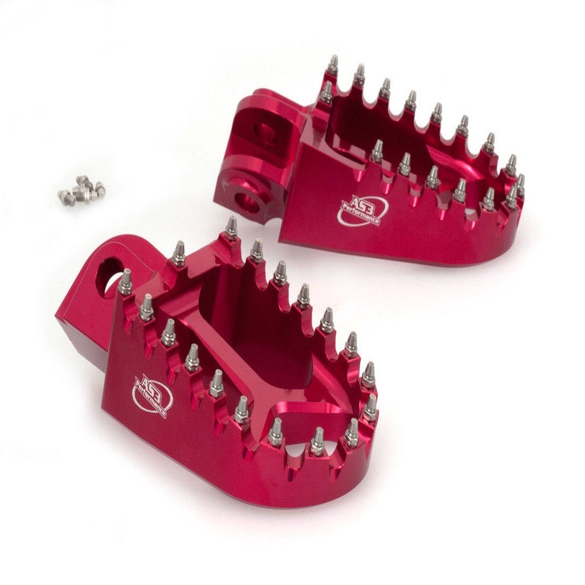 BETA 125 200 250 300 350 390 400 430 480 520 RR 2010-2019 250 300 XTRAINER 2015-2025 AS3 RACING SERIES WIDE FOOT PEGS RED