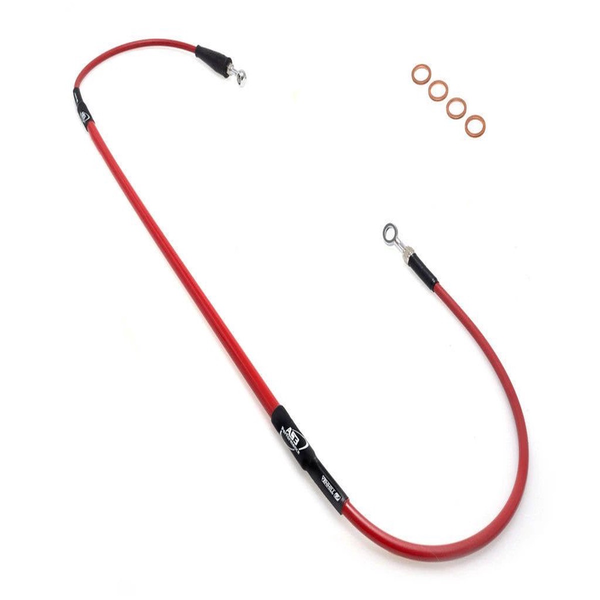 BETA 125 200 250 300 350 390 430 450 480 RR XTRAINER 2008-2019 AS3 VENHILL BRAIDED FRONT BRAKE LINE HOSE RED