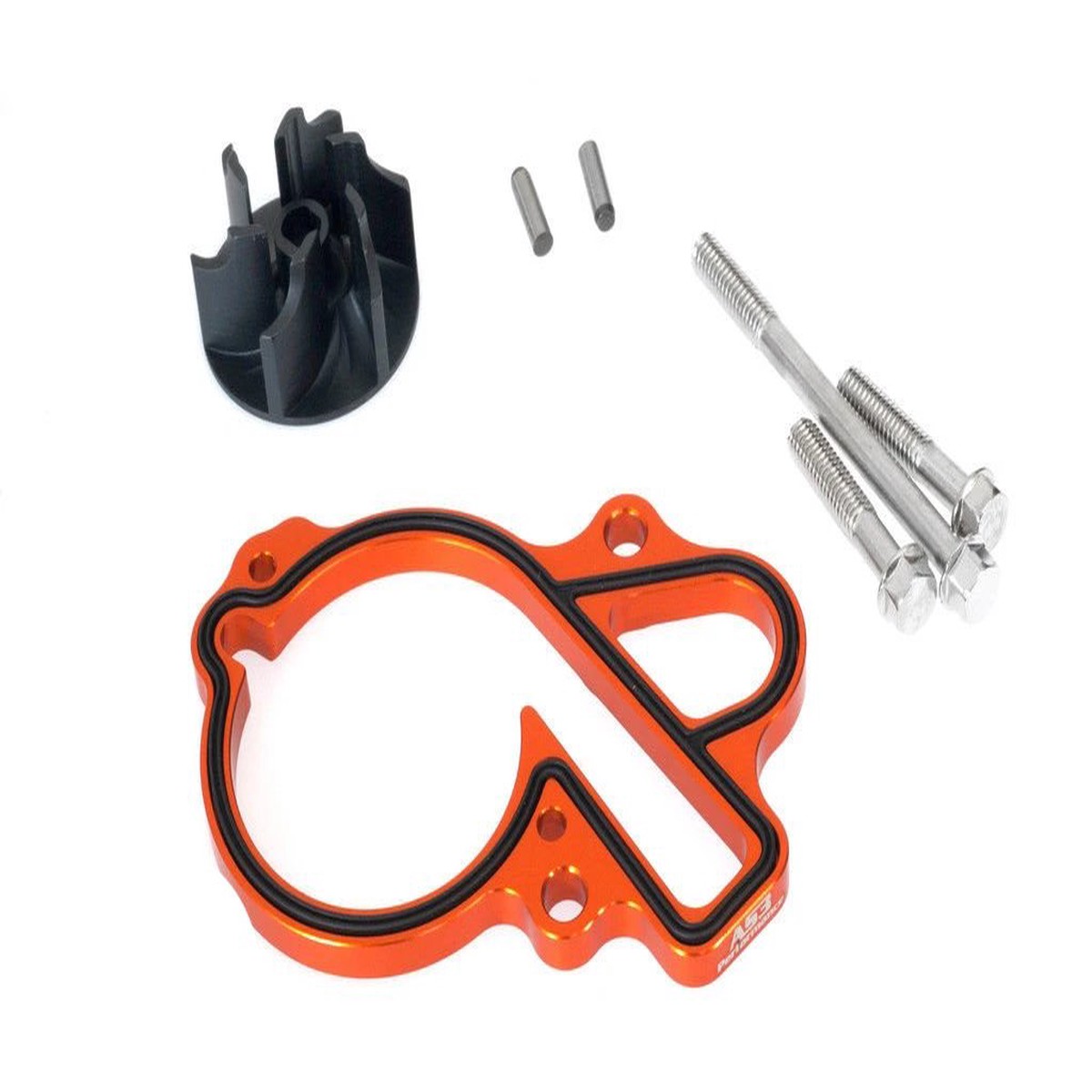 KTM 450 SXF 13-15 450 500 EXC 12-16 AS3 OVERSIZED WATER PUMP IMPELLER COOLER KIT ORANGE