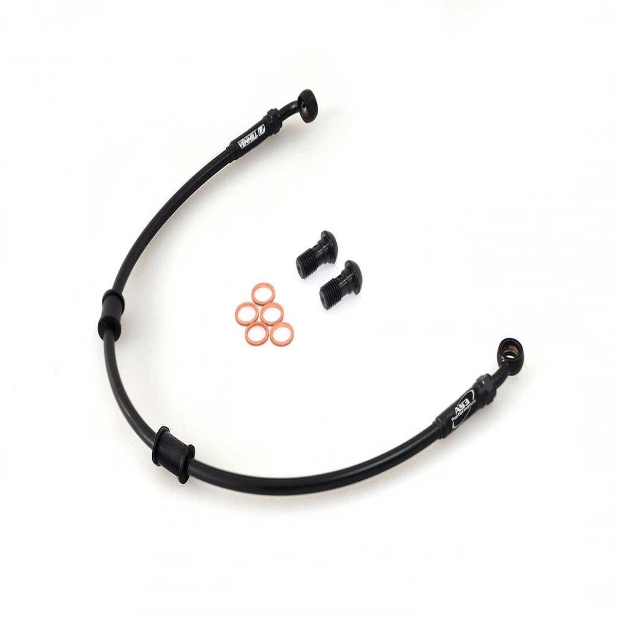 TRIUMPH TROPHY 1200 1996-2003 AS3 VENHILL BRAIDED REAR BRAKE LINE HOSE BLACK