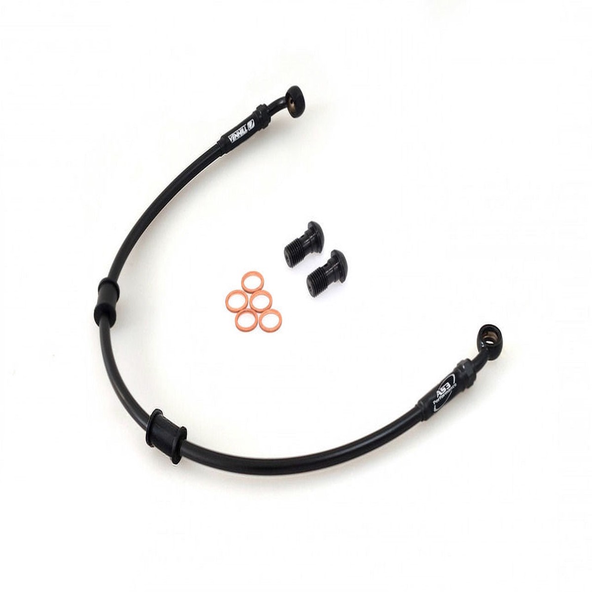 APRILIA RS 125 1999-2003 AS3 VENHILL BRAIDED FRONT BRAKE LINE HOSE BLACK