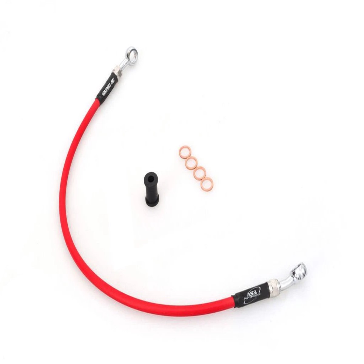 YAMAHA YFM 700 R RAPTOR 2006-2012 AS3 VENHILL BRAIDED REAR BRAKE LINE HOSE RED