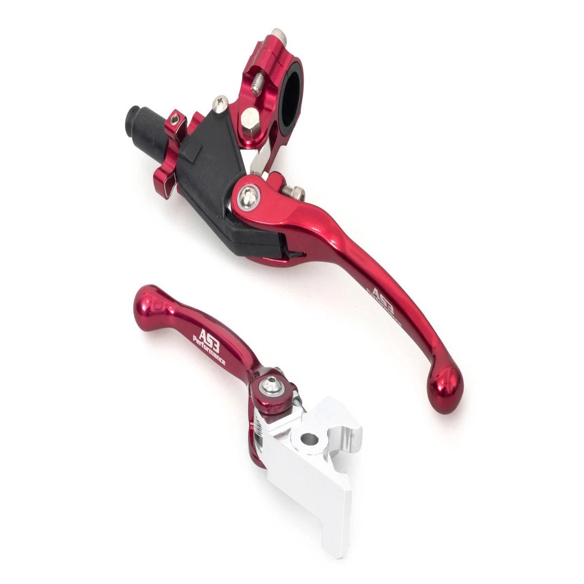 YAMAHA YFM 700 RAPTOR YFZ 450 R 2007-2023 AS3 FRONT BRAKE & CLUTCH LEVERS RED