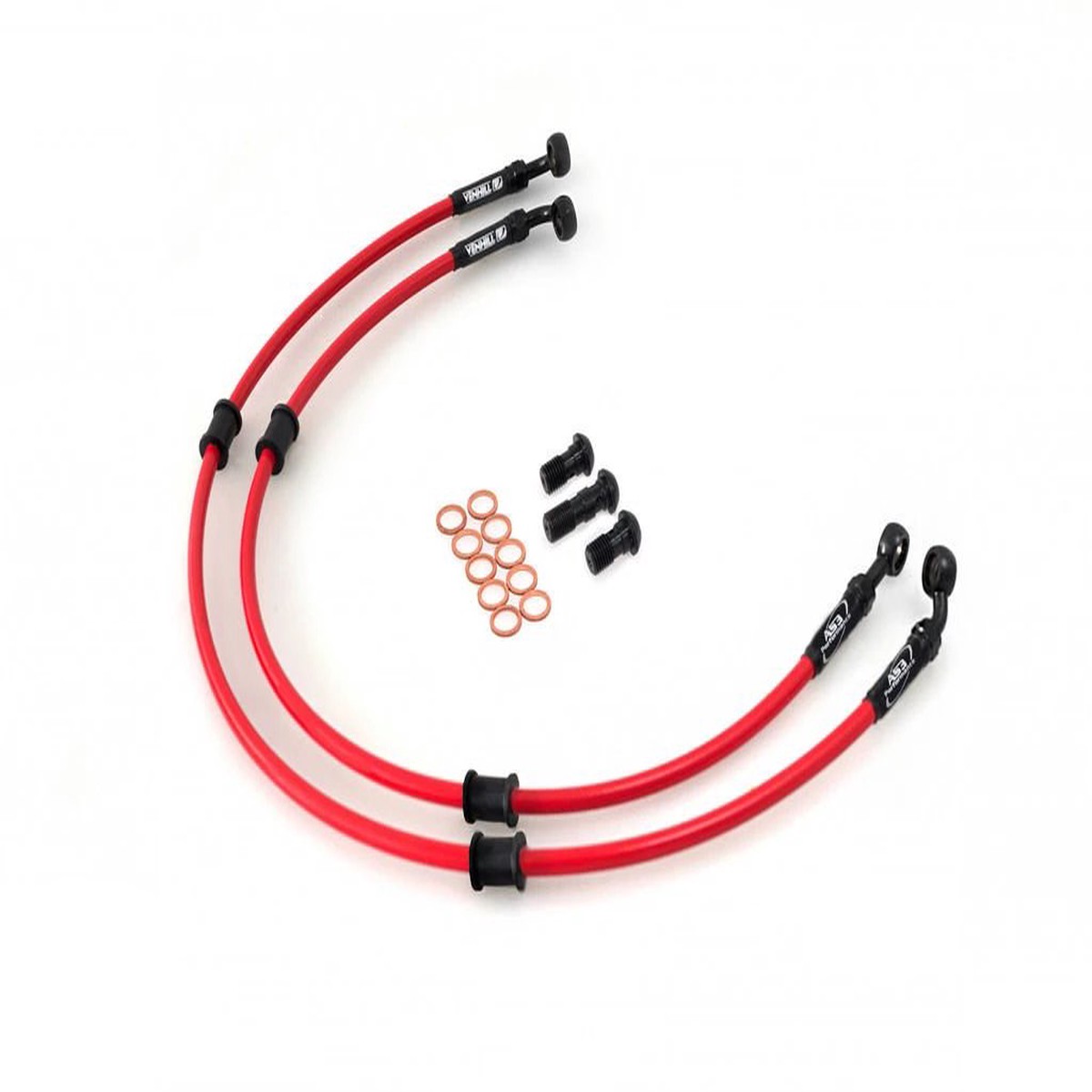 YAMAHA YZF 600 R6 5EB 1999-2002 AS3 VENHILL BRAIDED FRONT BRAKE LINES HOSES RACE RED