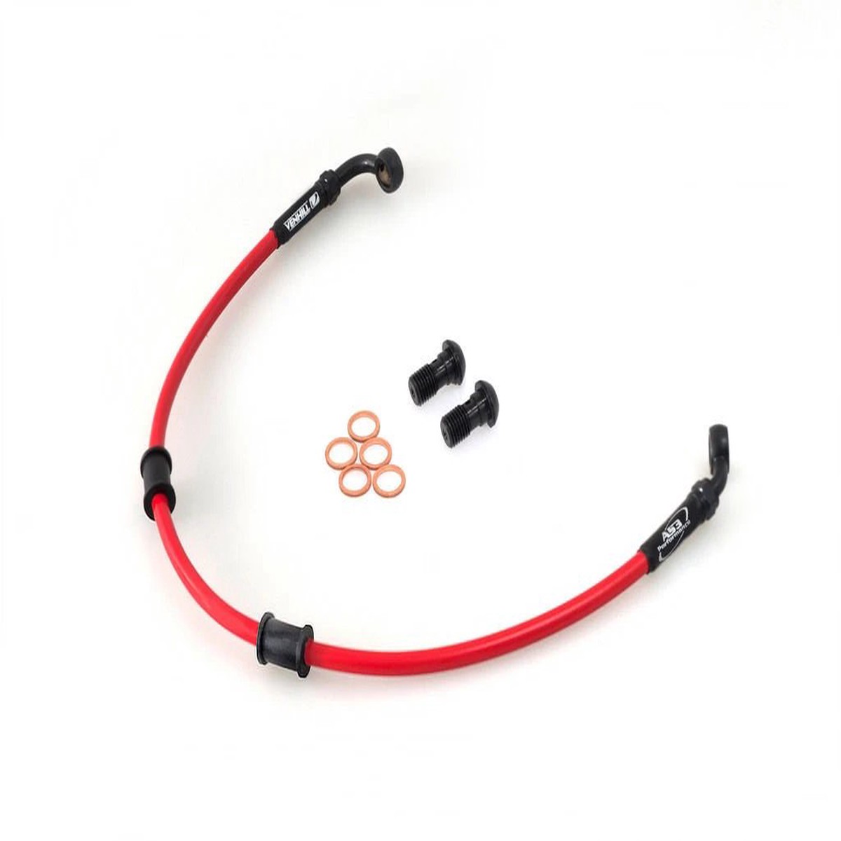YAMAHA YZF 600 R6 5SL 2003-2005 AS3 VENHILL BRAIDED REAR BRAKE LINE HOSE RED