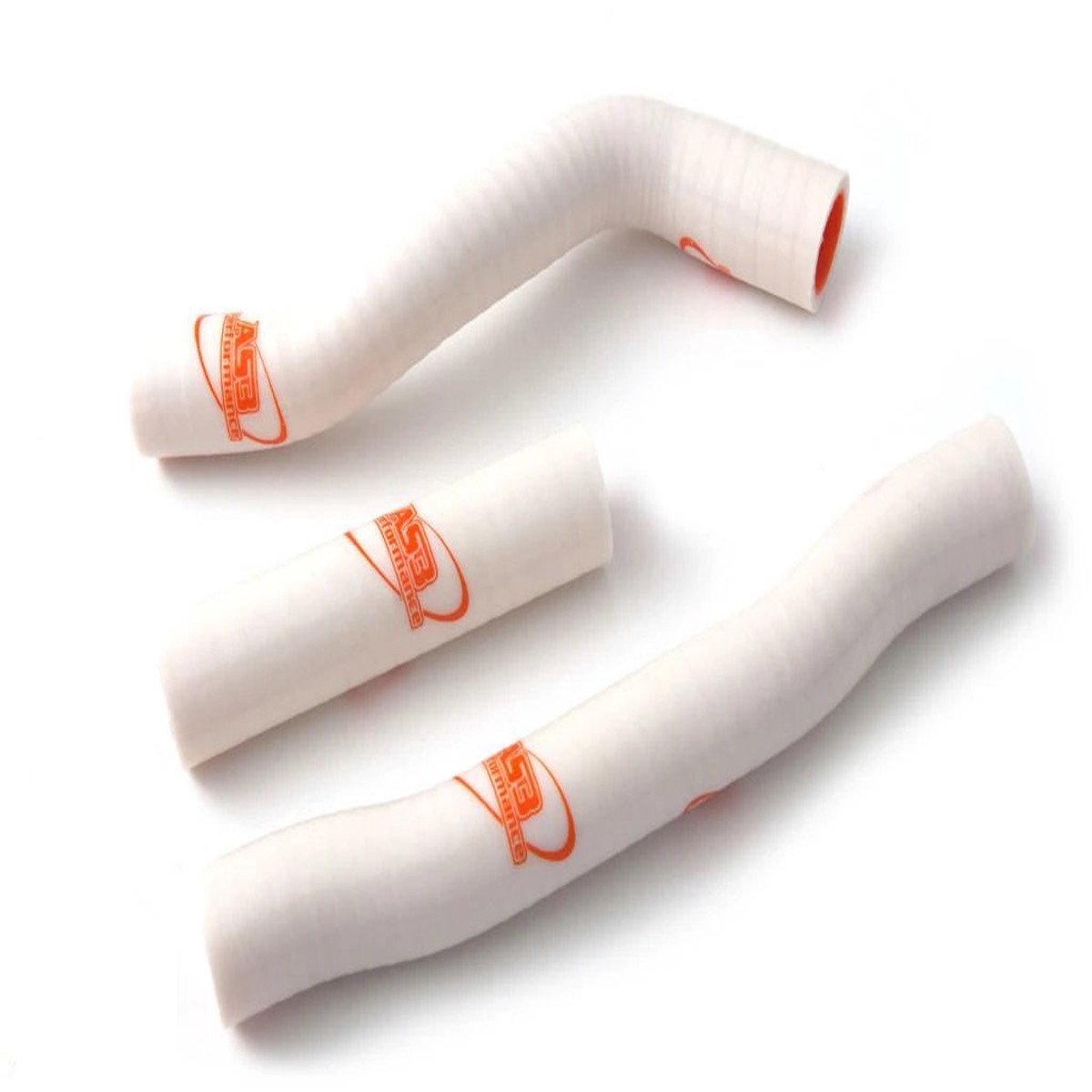 KTM 250 350 EXC-F 2017-2019 AS3 (THERMOSTAT BYPASS) SILICONE RADIATOR HOSES WHITE