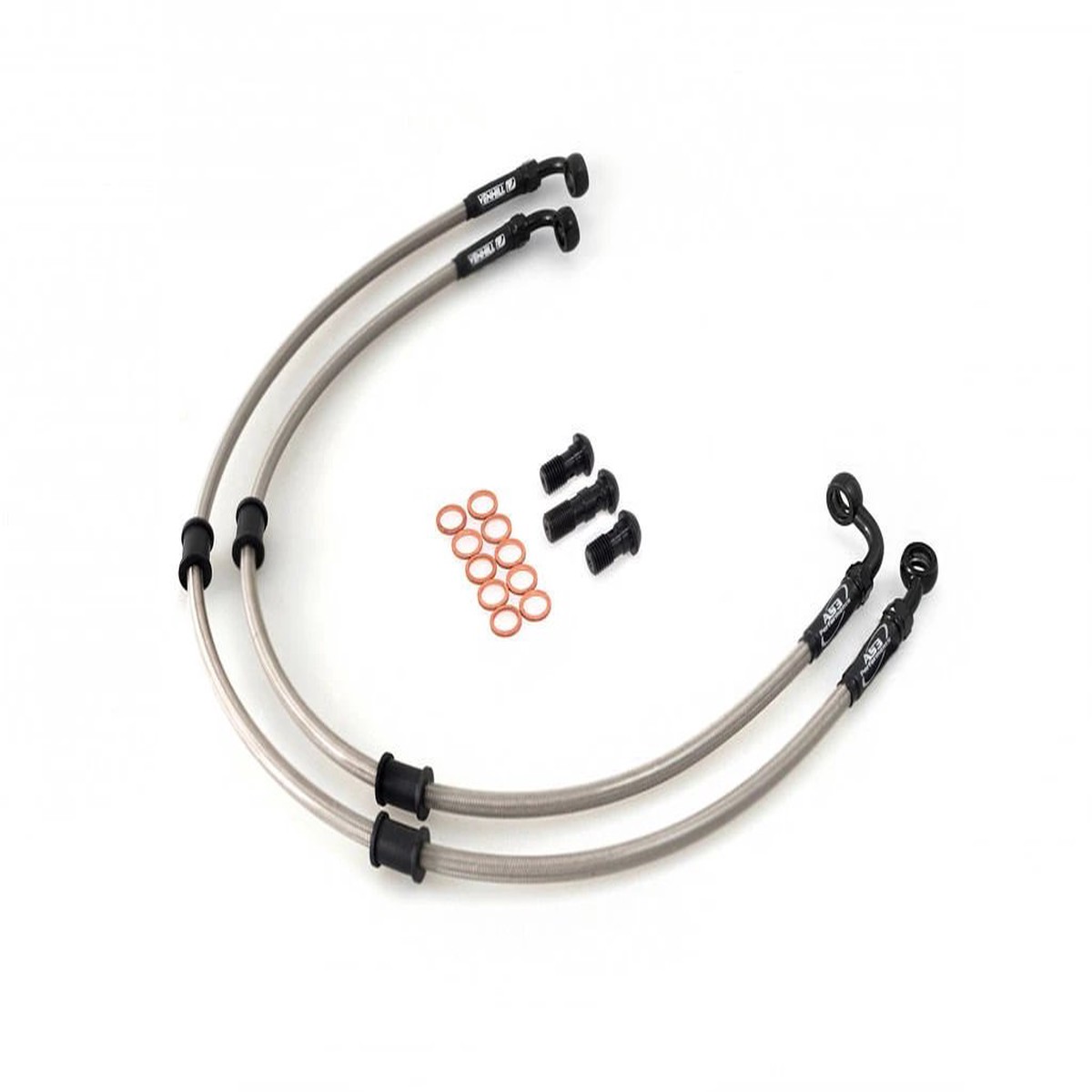 YAMAHA YZF 600 R6 5SL 2003-2005 AS3 VENHILL BRAIDED FRONT BRAKE LINES HOSES RACE SILVER