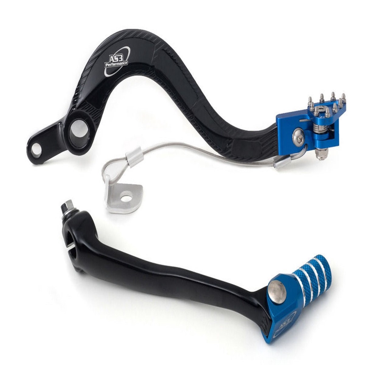 KAWASAKI KX 450 F 2016-2025 KX 450 X 2022-2025 AS3 FORGED GEAR LEVER & REAR BRAKE PEDAL BLUE