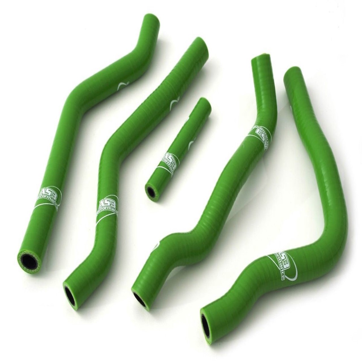 KAWASAKI KX 125 1990-1993 AS3 PERFORMANCE SILICONE RADIATOR HOSES GREEN