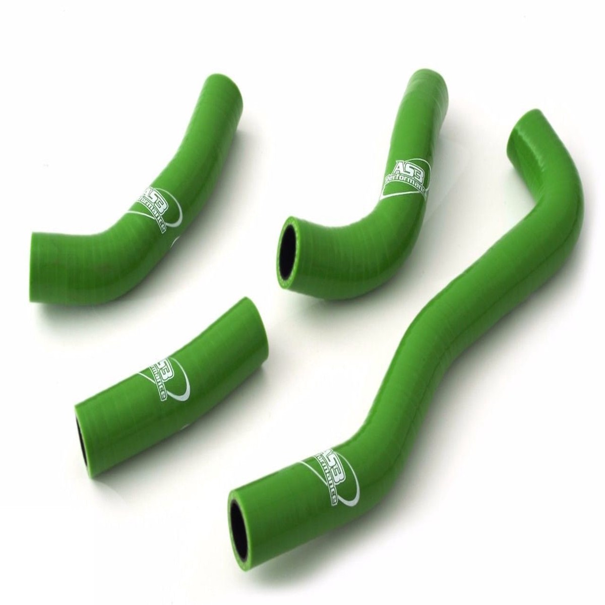 KAWASAKI KX 250 1989 AS3 PERFORMANCE SILICONE RADIATOR HOSES GREEN