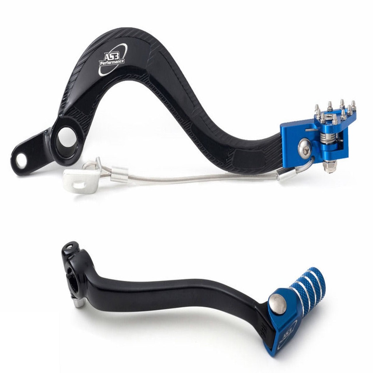 AS3 FORGED GEAR LEVER & REAR BRAKE PEDAL COMBO SET BLUE | KAWASAKI KX 250 F 2009-2020