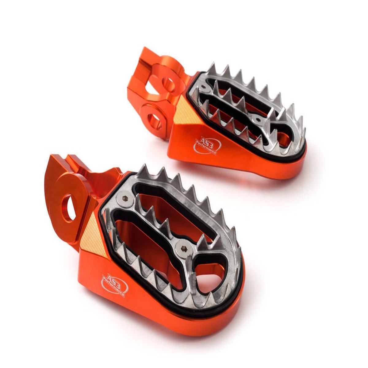 KTM 85 125 150 250 350 450 SX SXF XC XC-F 2016-2022 300 500 EXC EXC-F XC-W XCF-W 2017-2023 AS3 FACTORY SERIES WIDE FOOT PEGS ORANGE