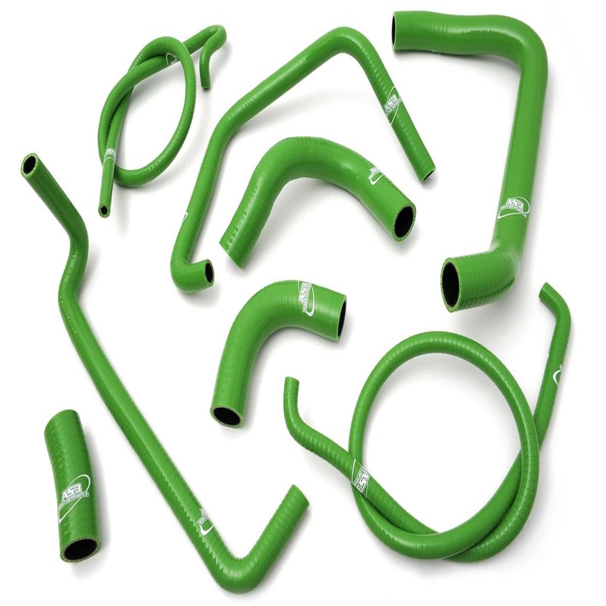 KAWASAKI ZX12R 2000-2006 AS3 PERFORMANCE SILICONE RADIATOR HOSES GREEN