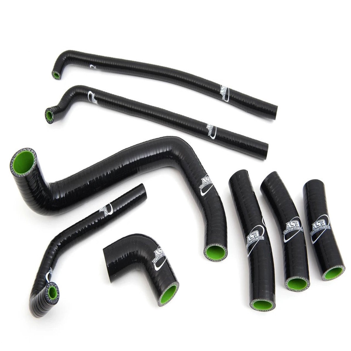 KAWASAKI ZX7R 1996-2003 AS3 PERFORMANCE SILICONE RADIATOR HOSES BLACK