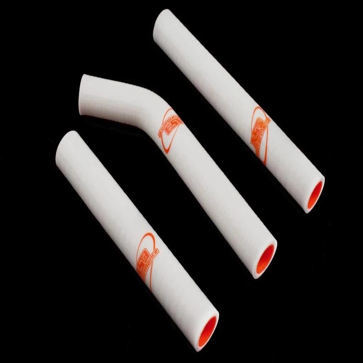 KTM 125 200 EXC XC-W 2012-2016 AS3 (THERMOSTAT BYPASS) SILICONE RADIATOR HOSES WHITE