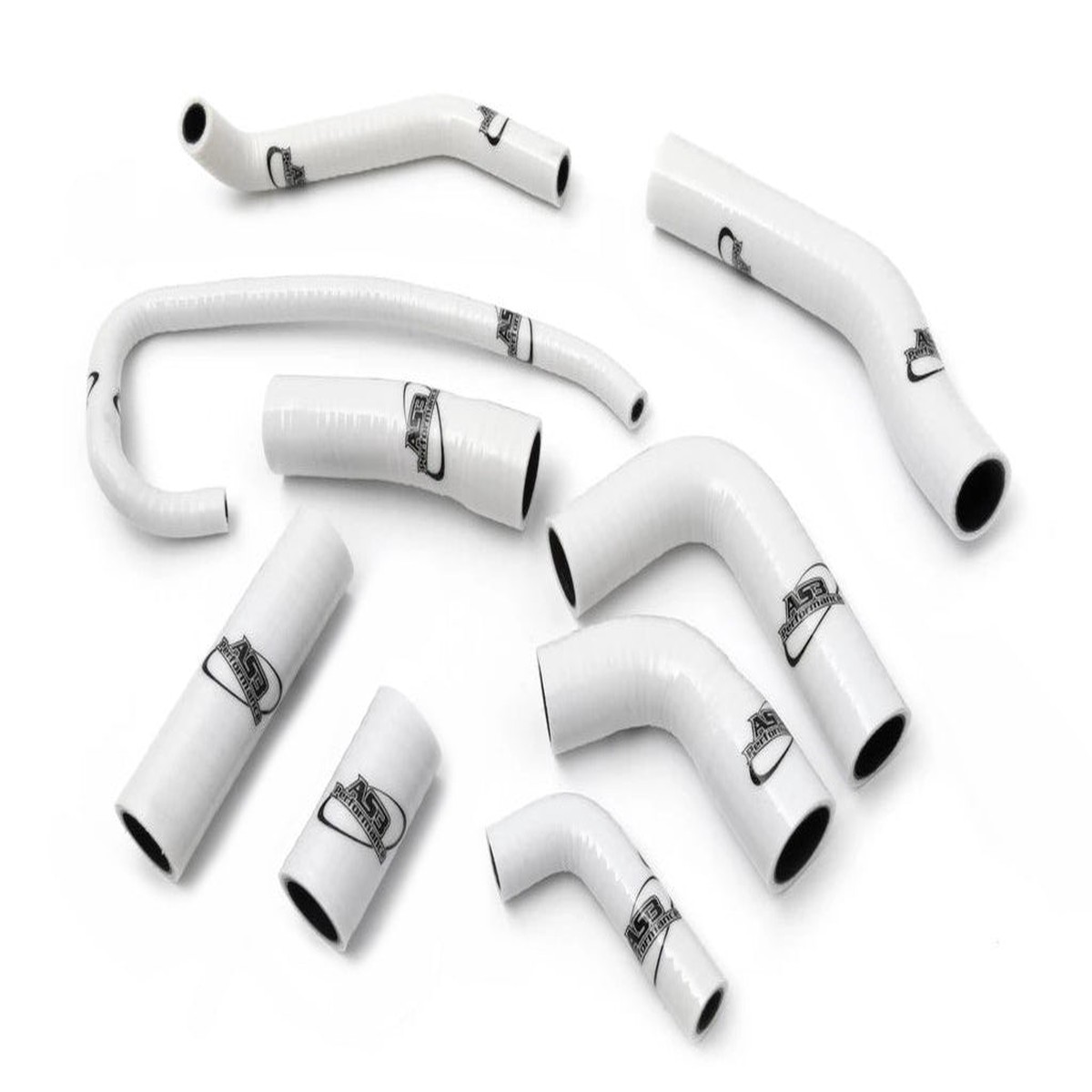 YAMAHA YZF 600 R6 2006-2021 AS3 PERFORMANCE SILICONE RADIATOR HOSES WHITE