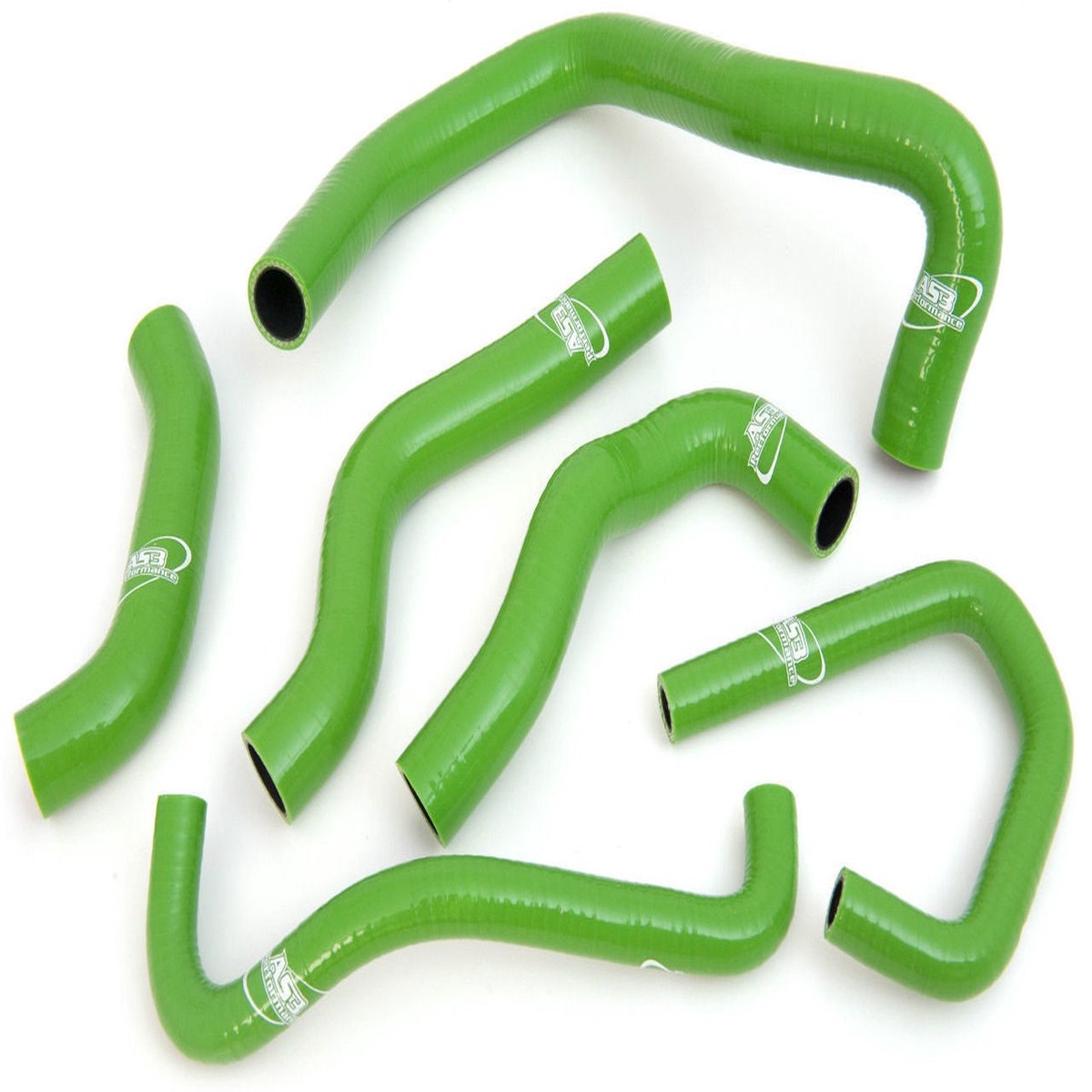 KAWASAKI ZX6R 2007-2008 AS3 PERFORMANCE SILICONE RADIATOR HOSES GREEN