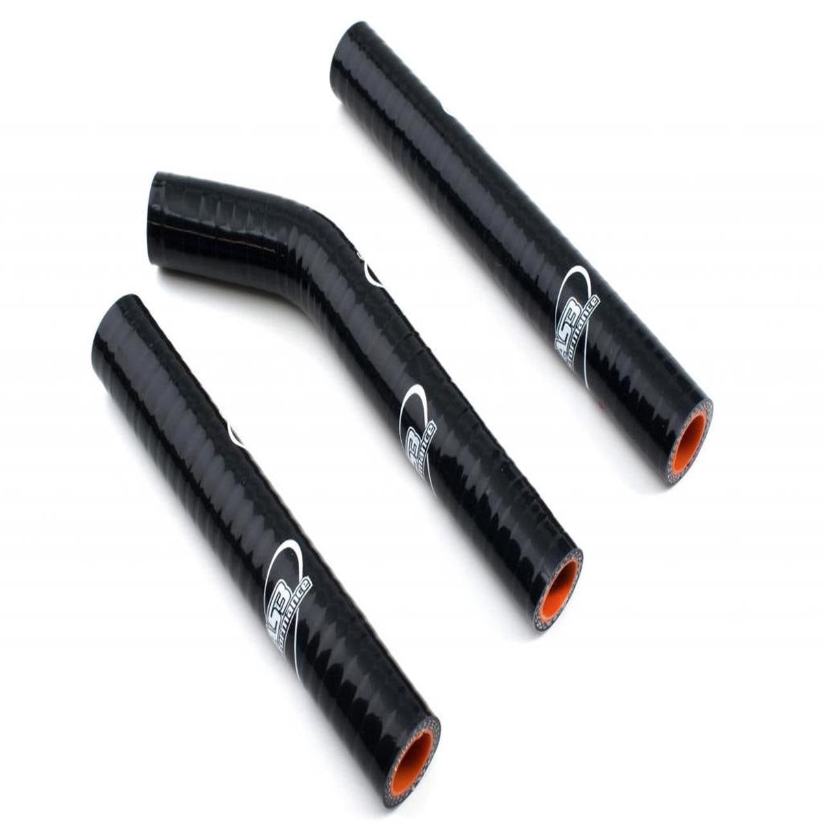 KTM 125 200 EXC XC-W 2012-2016 AS3 (THERMOSTAT BYPASS) SILICONE RADIATOR HOSES BLACK