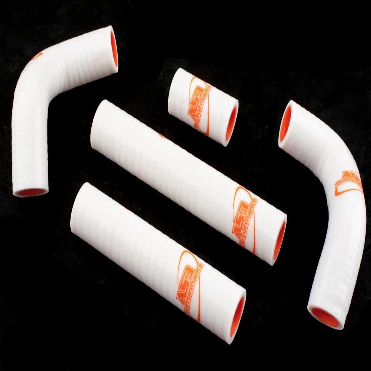 KTM 250 300 EXC XC-W 2012-2016 AS3 PERFORMANCE SILICONE RADIATOR HOSES WHITE