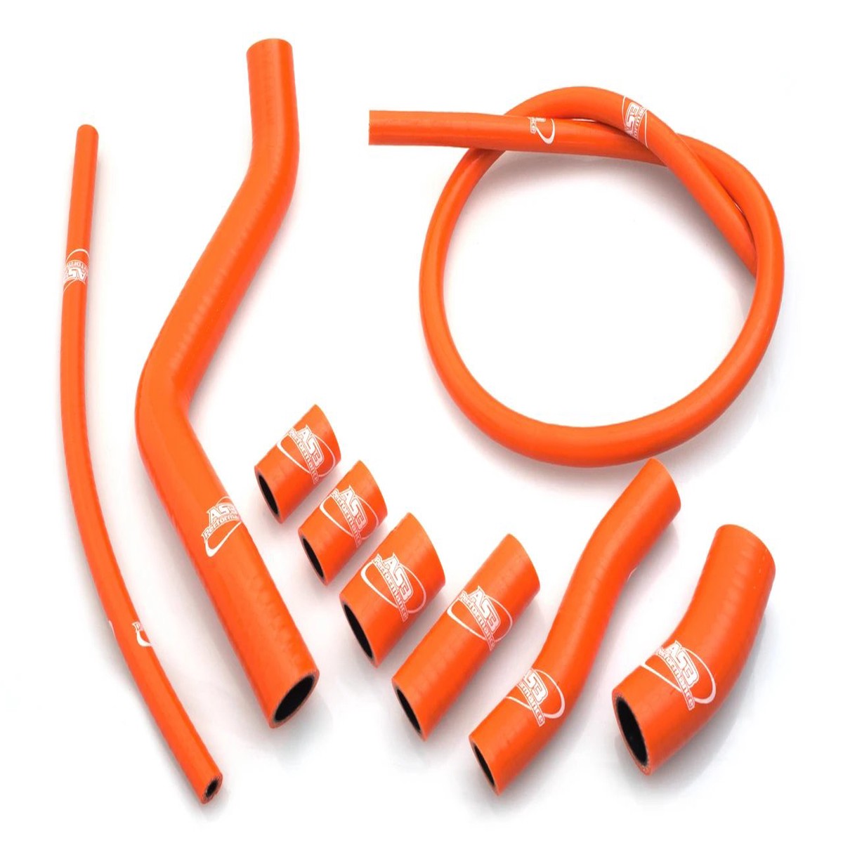 KTM 950 SUPER ENDURO R 2006-2009 AS3 PERFORMANCE SILICONE RADIATOR HOSES ORANGE