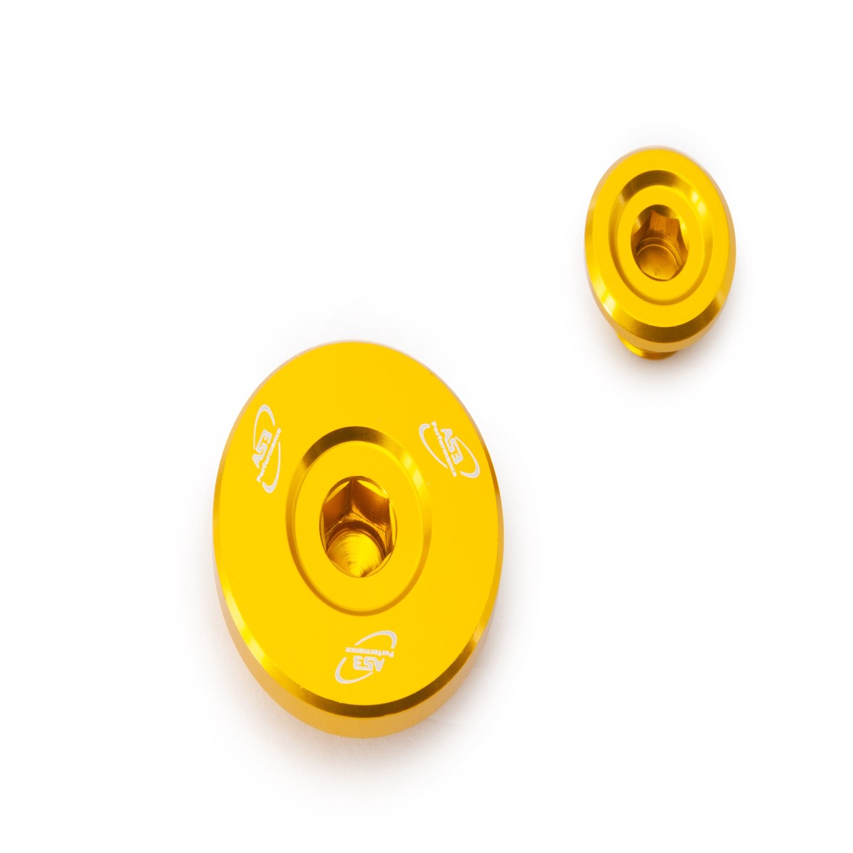 SUZUKI RMZ 250 2007-2024 RMZ 450 2005-2024 RMX 450 Z 2010-2019 AS3 ALUMINIUM ENGINE PLUG KIT YELLOW
