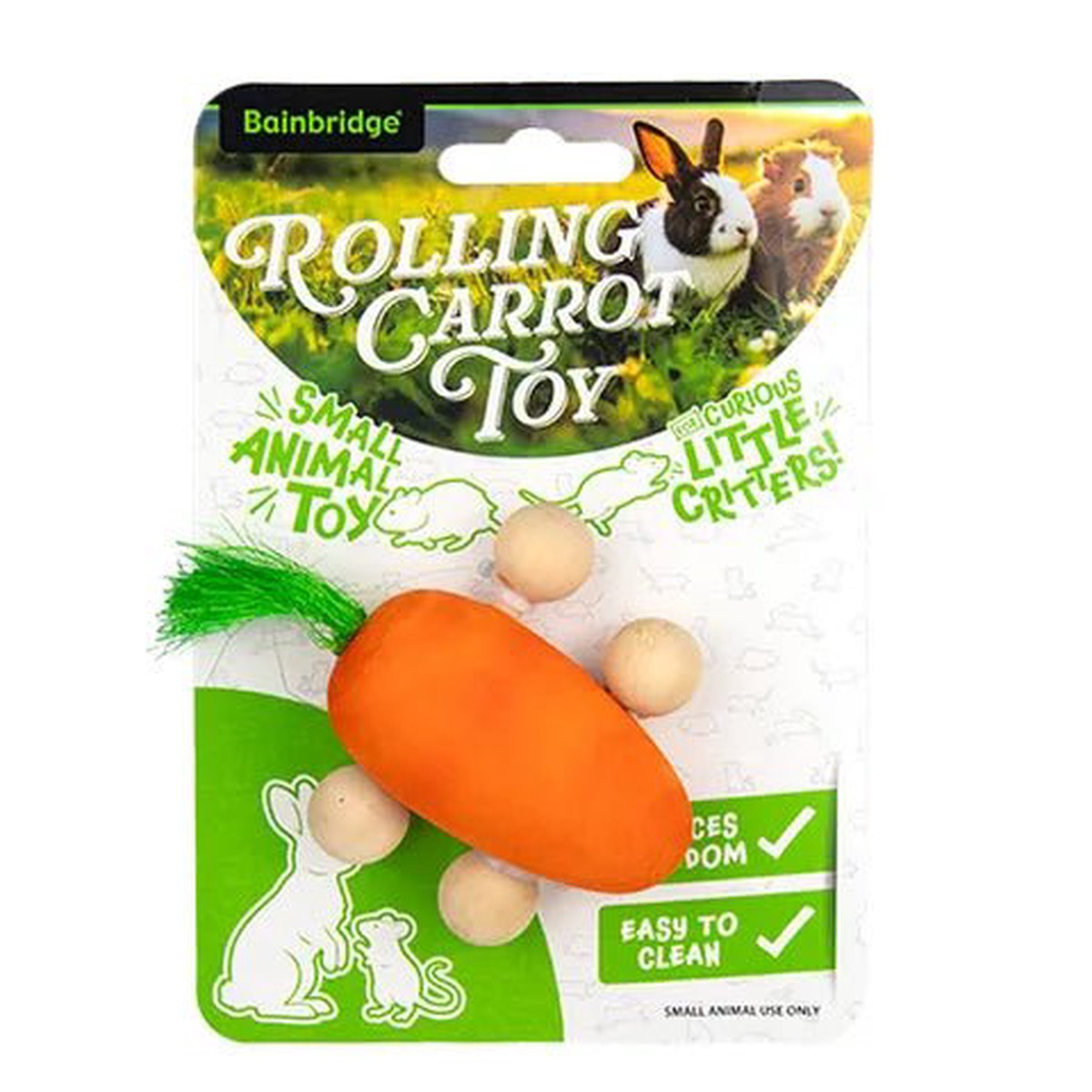 Bird/Small Animal Toy - Rolling Carrot Small Animal Toy