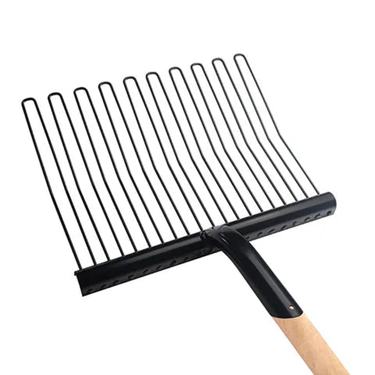 Economy Rubber Matting Stable Fork - Metal - Wooden Handle