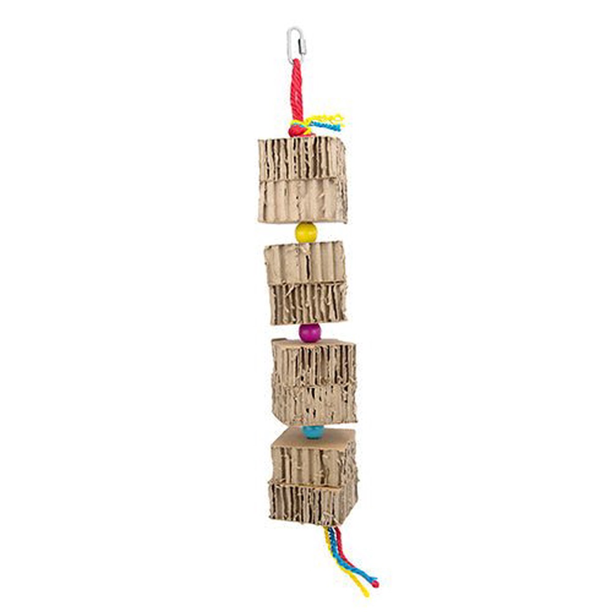 Bird Toy - Destructive - Shredz Cardboard Tower with Beads