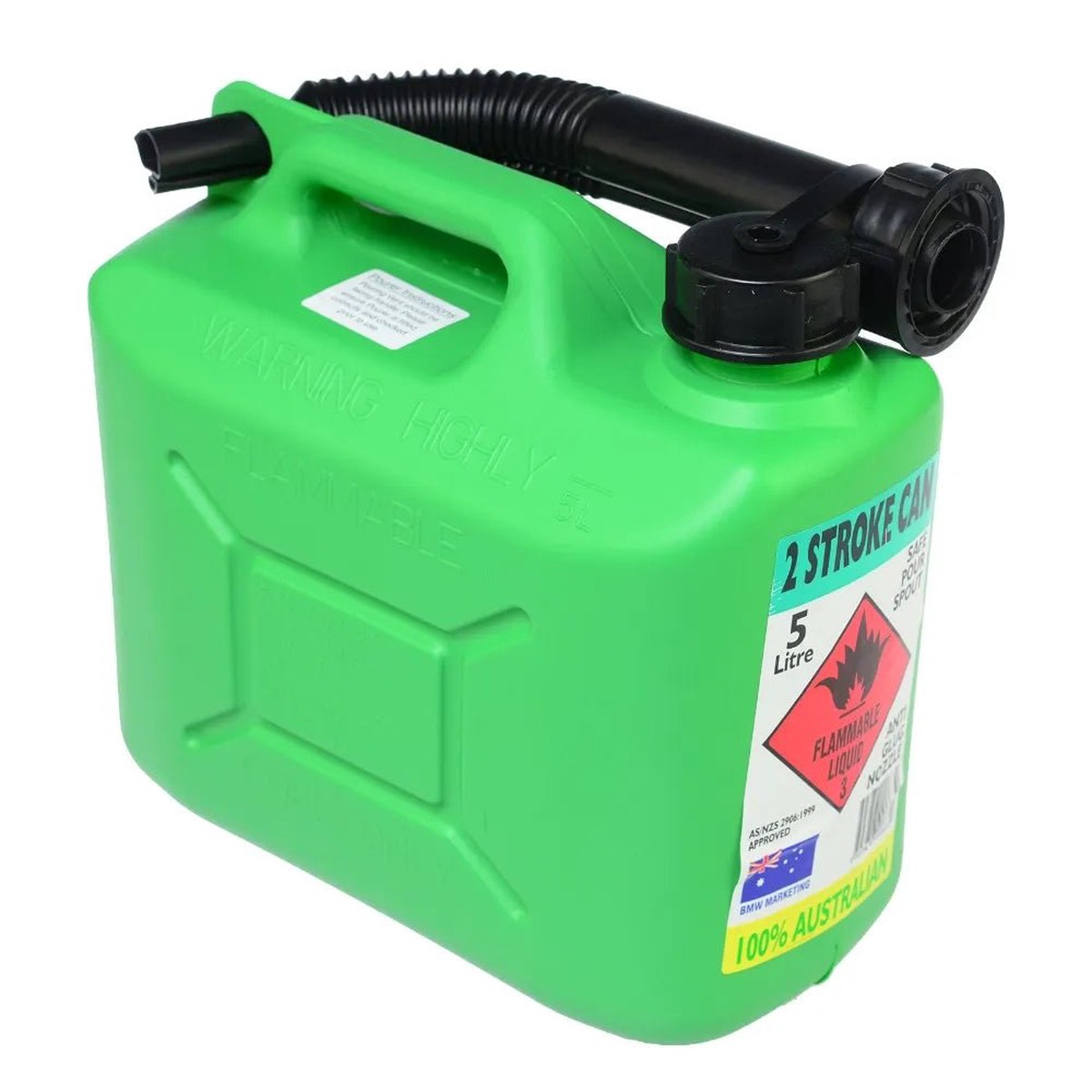 5L Jerry Can - 2 Stroke - Plastic Fuel Container - Squat Style