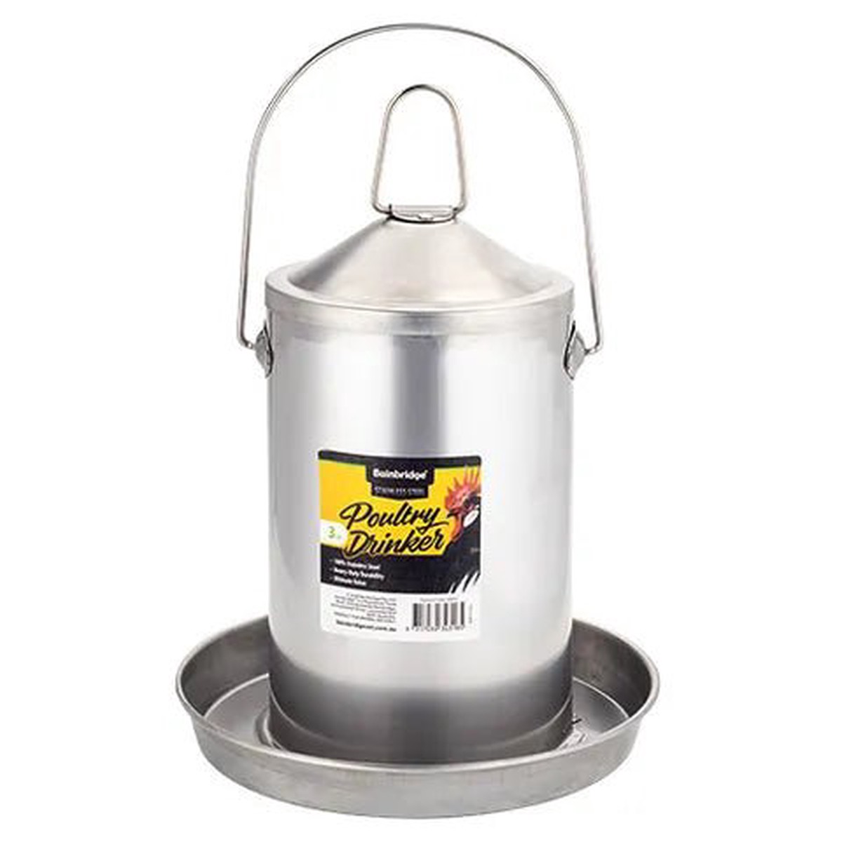 Stainless Steel Poultry Drinker with Handle