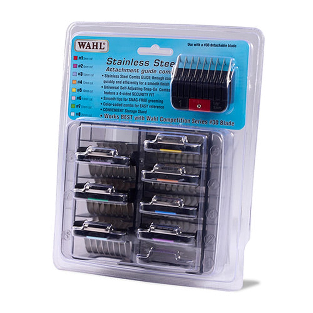 Wahl Set of 8 Metal Guide Attachments #1-8 KM