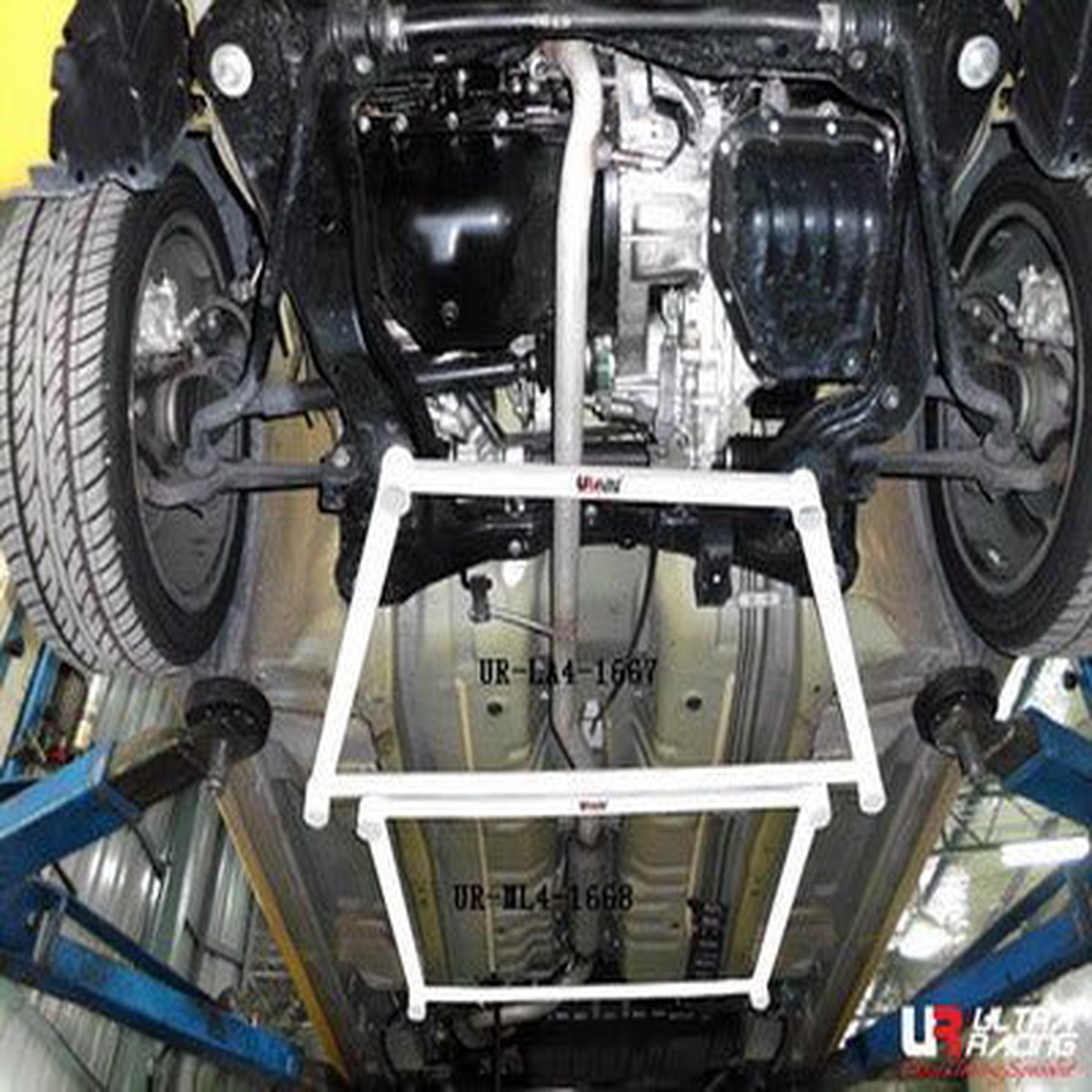 Daihatsu Copen 660T 02-11 Ultra Racing 4-Point Mid Lower Bar  UR-ML4-1668