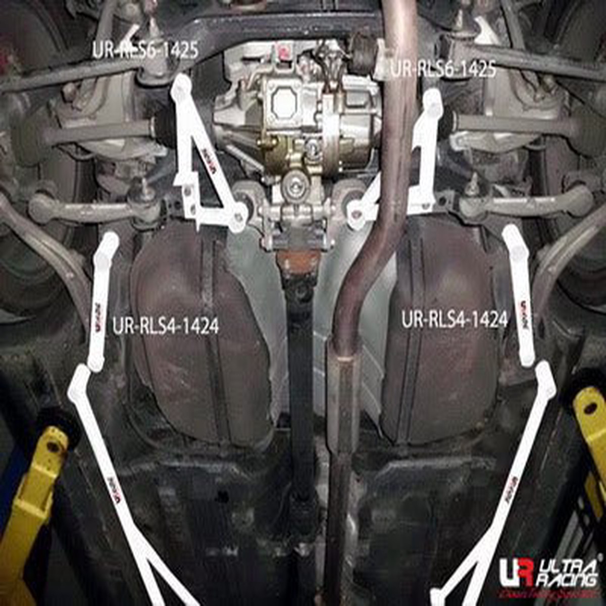 Mitsubishi EVO x Ultra Racing 2x 2-Point Rear Side Bars 1424-Point  UR-RS4-1424P