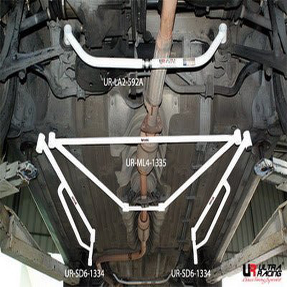 Honda Accord 90-93 Ultra Racing 2x 3-Point Side Floor Bars  UR-SD6-1334P